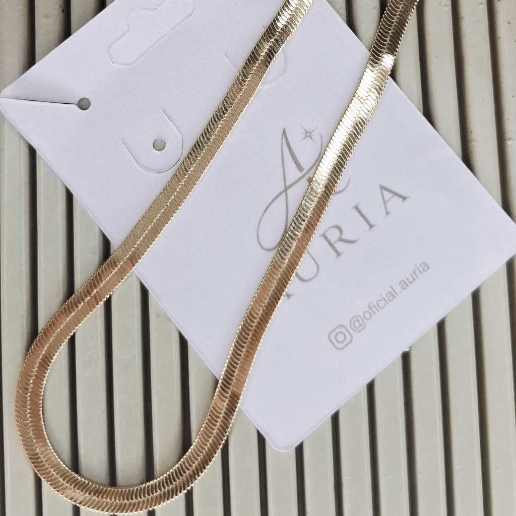 Colar em Fita "Lux"- Banhado a Ouro 18k