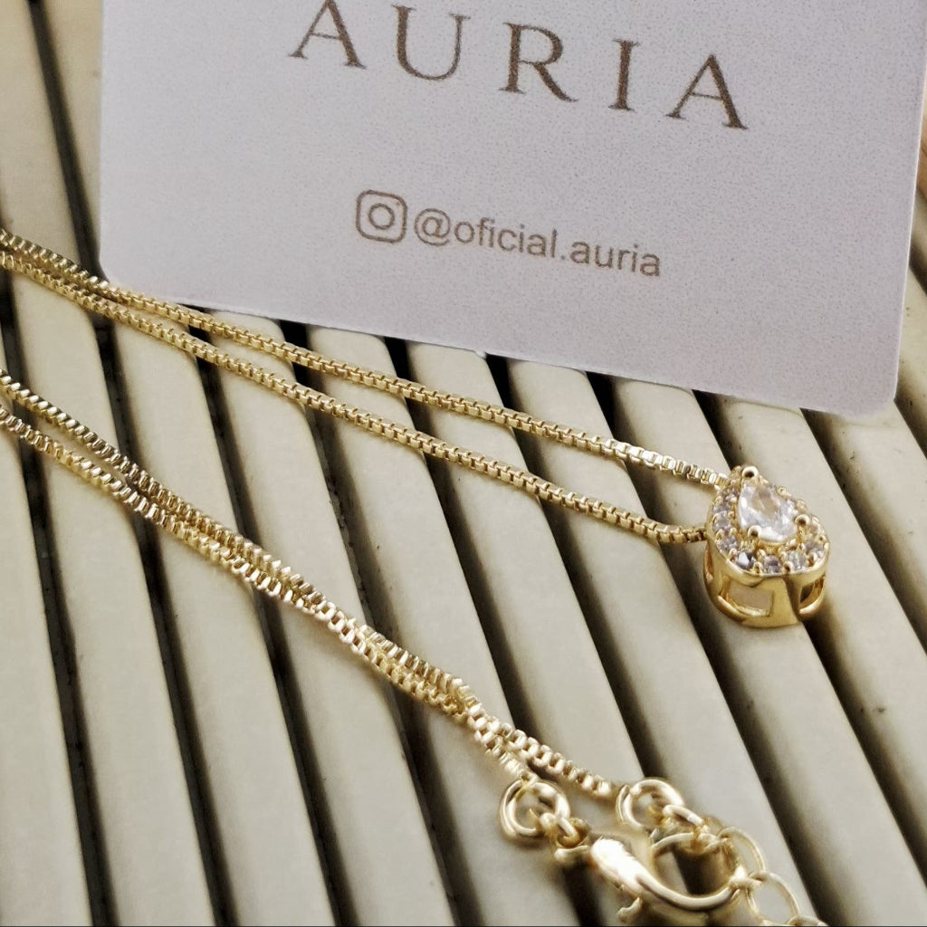 Conjunto "Crystal- Prateado" - Banhados a Ouro 18k