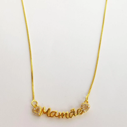 Colar "Mommy - Banhado a Ouro 18k