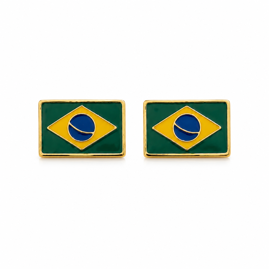 Conjunto: "Brasil Classic"- Banhado a Ouro 18k