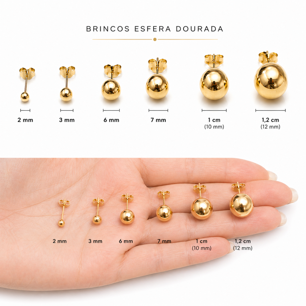 Brinco "Essencial Basic"- Banhado a Ouro 18k