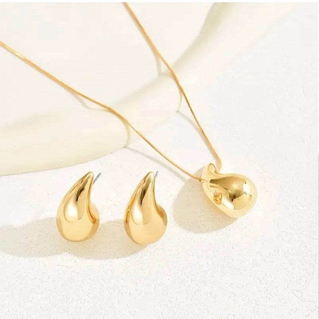 Conjunto "Gold" — Colar e Brinco Banhados a Ouro 18k