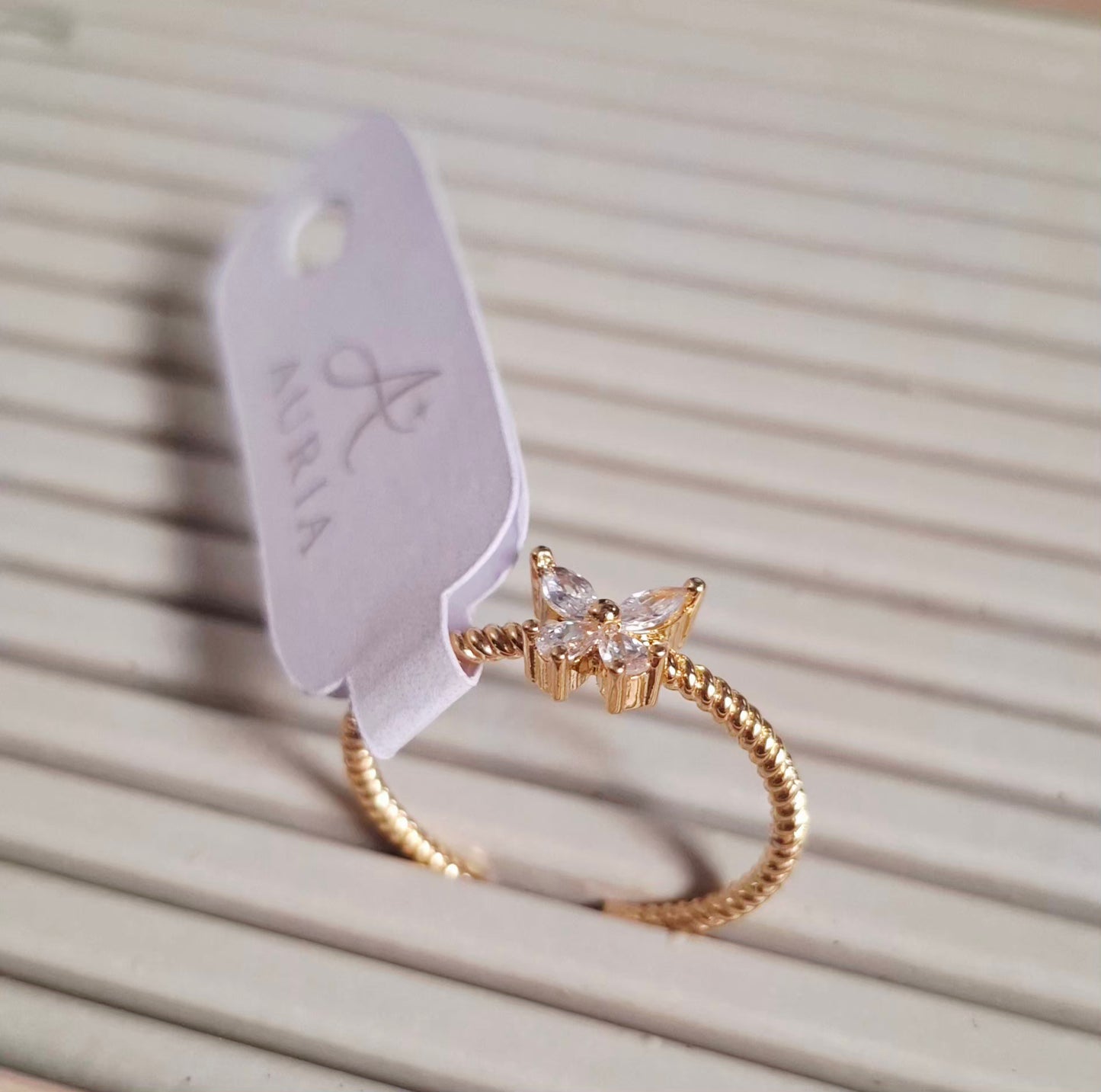 Anel Butterfly - Banhado a Ouro 18k