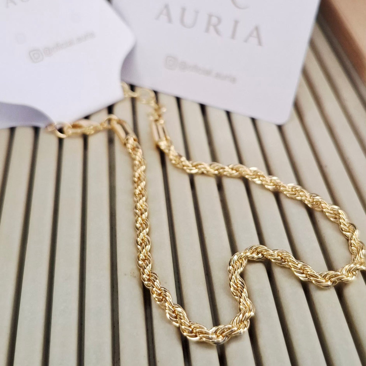 Pulseira "Cordão Baiano"- Banhado a Ouro 18k