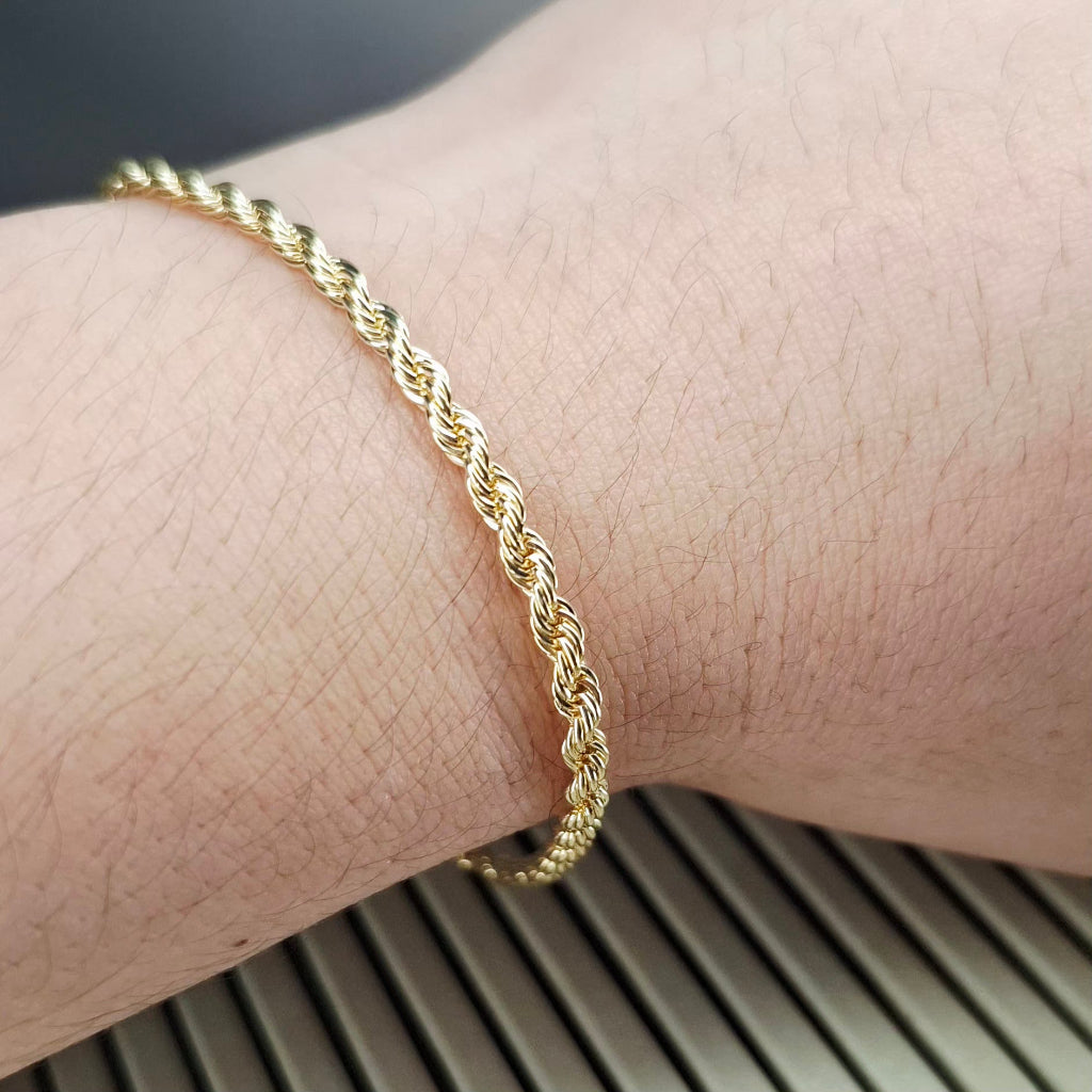 Pulseira "Cordão Baiano"- Banhado a Ouro 18k