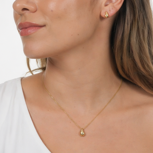 Conjunto "Gold" — Colar e Brinco Banhados a Ouro 18k