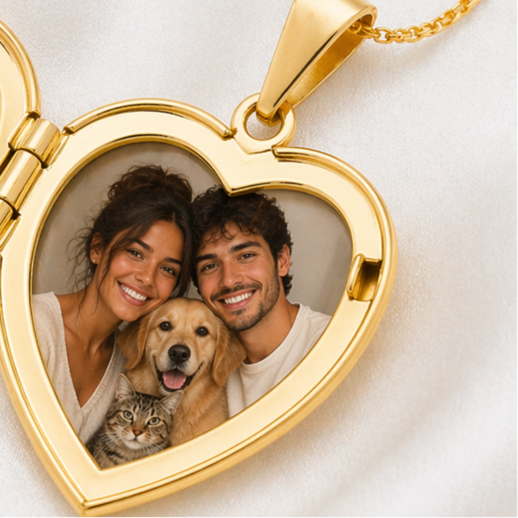 Relicário "Lovely Pet"- Banhado a Ouro 18k