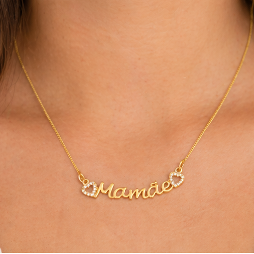 Colar "Mommy - Banhado a Ouro 18k