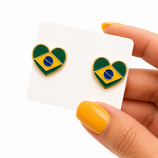 Conjunto: "Brasil Classic"- Banhado a Ouro 18k