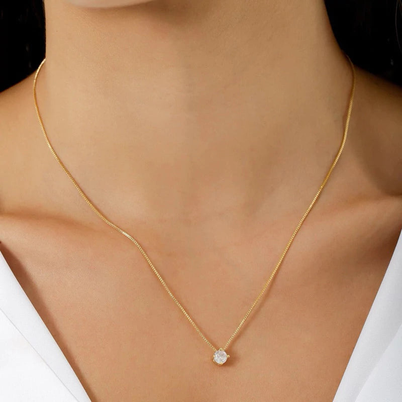 Colar Ponto de Luz "Life"- Banhado a Ouro 18k