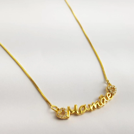 Colar "Mommy - Banhado a Ouro 18k