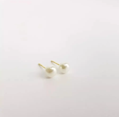 Brinco "Ópera Basic"-  Esfera de Pérola Banhado a ouro 18k