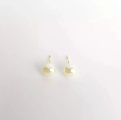 Brinco "Ópera Basic"-  Esfera de Pérola Banhado a ouro 18k