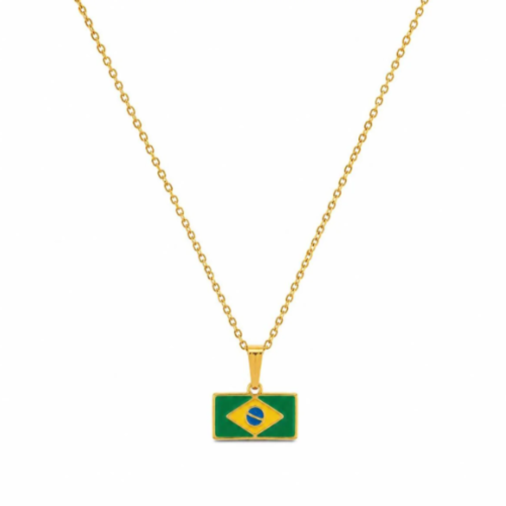 Conjunto: "Brasil Classic"- Banhado a Ouro 18k