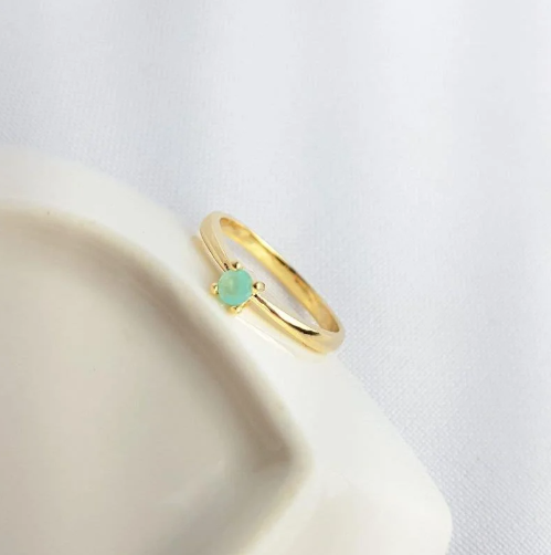 Anel Solitário "Elegance"- Banhado a Ouro 18k- Namoro, Noivado e Formatura