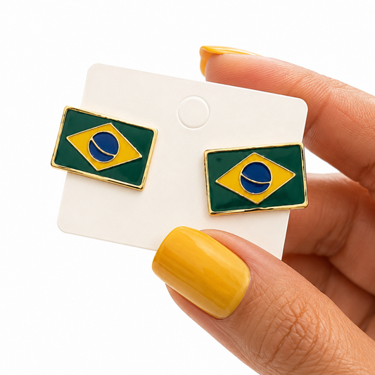 Conjunto: "Brasil Classic"- Banhado a Ouro 18k