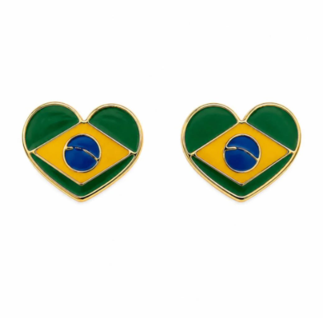 Conjunto: "Brasil Classic"- Banhado a Ouro 18k