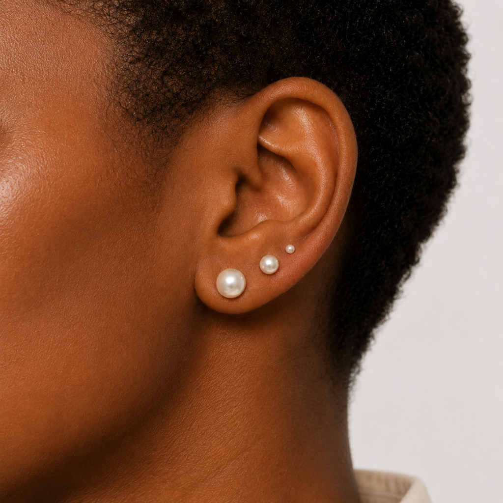 Brinco "Ópera Basic"-  Esfera de Pérola Banhado a ouro 18k