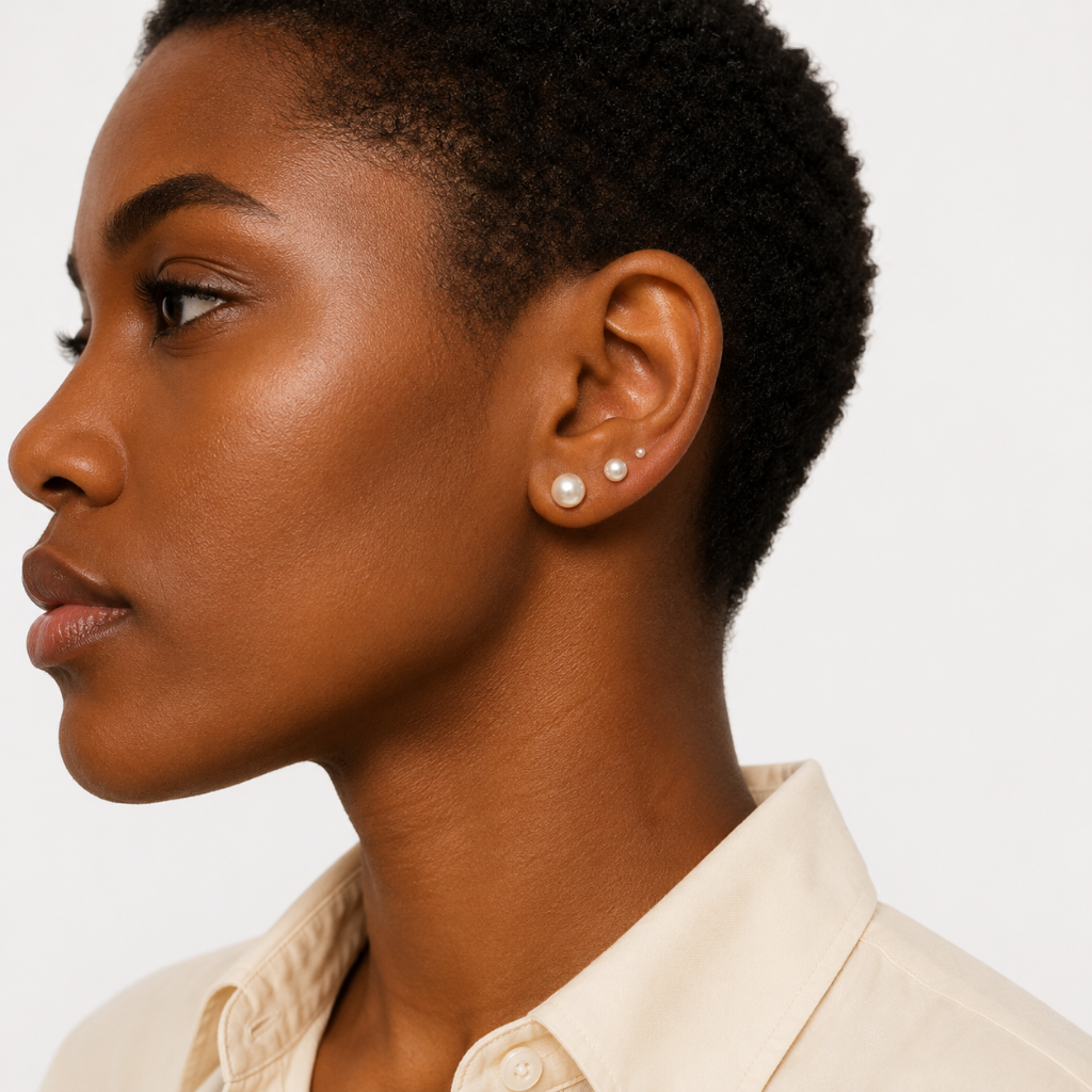 Brinco "Ópera Basic"-  Esfera de Pérola Banhado a ouro 18k